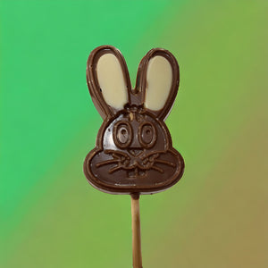 Piruleta de chocolate forma de conejo