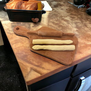 Tabla y rodillo de cocina
