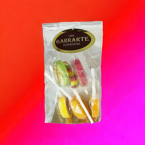 Piruletas de caramelo, sabor naranja y limón