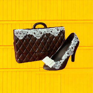 Conjunto de Zapato y Bolso de chocolate