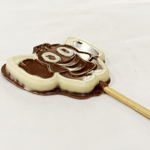 Piruleta de elefante de chocolate con leche y chocolate blanco
