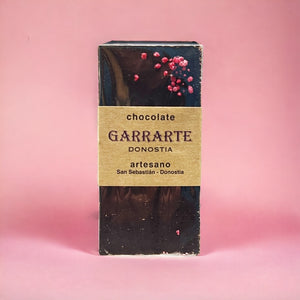 Tableta de chocolate 80% cacao con rosas