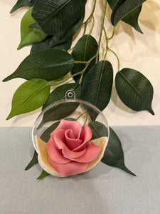 Bola transparente con una Rosa de chocolate