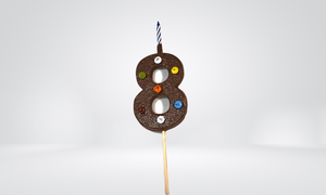 Velas de cumpleaños, Números de chocolate con vela.