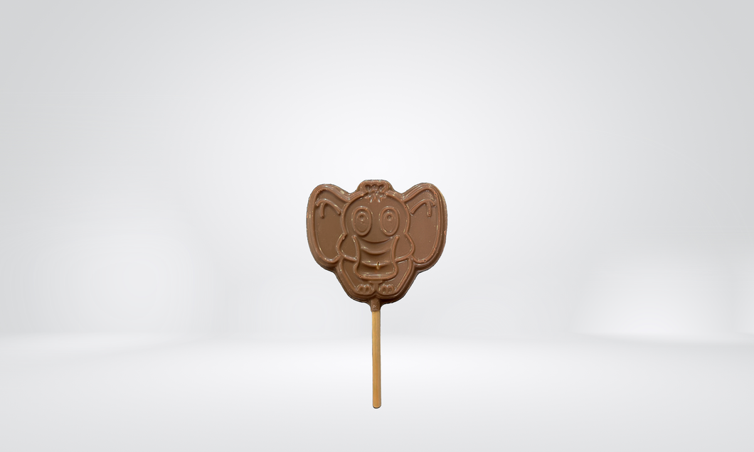 Piruleta de chocolate con forma de elefante