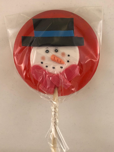 Piruleta de Navidad-Muñeco de nieve en caramelo